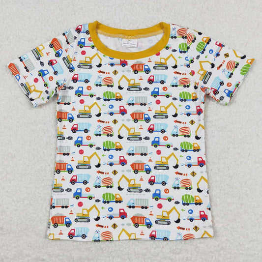 Baby Boys Clothes Shirts Construction Short Sleeve Tee Shirts Tops BT0555