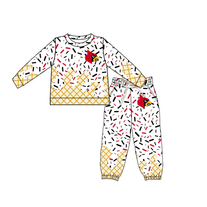 preorder(moq 5) Baby Boys Red Bird Team long Sleeve Tee Shirt pants Clothes Sets 6.12