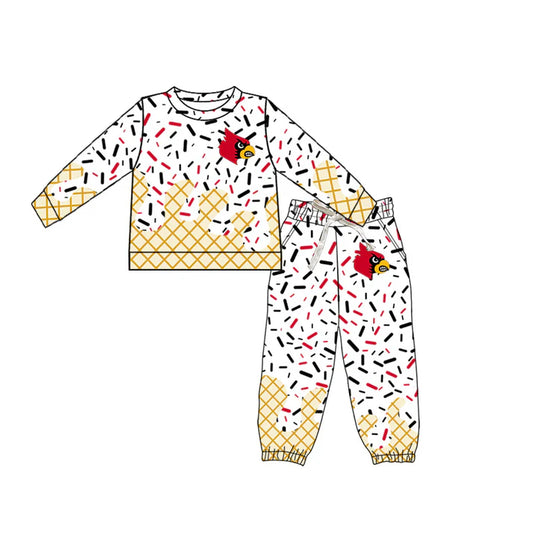 preorder(moq 5) Baby Boys Red Bird Team long Sleeve Tee Shirt pants Clothes Sets 6.12