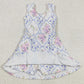 Baby Girls Dress Pink Flowers Bows Athletic Dresses GSD1864