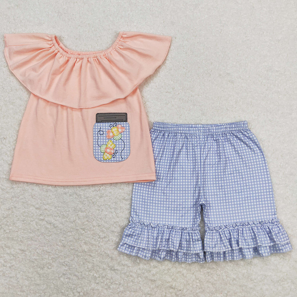 Summer Baby Girls Clothes Cotton Embroidery Boutique Shorts Sets GSSO0682