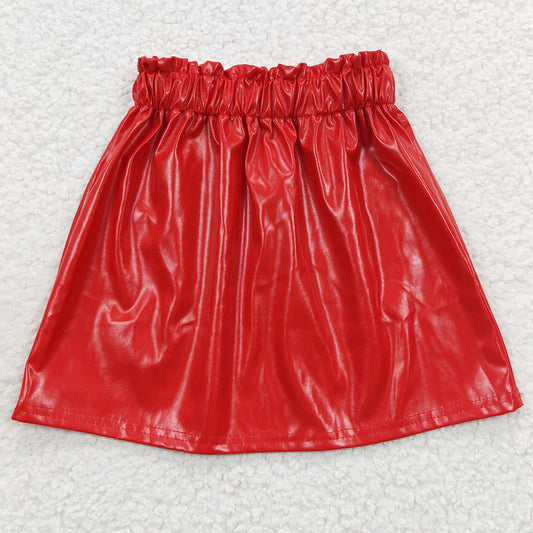 Red Girls Leather Skirts GLK0011