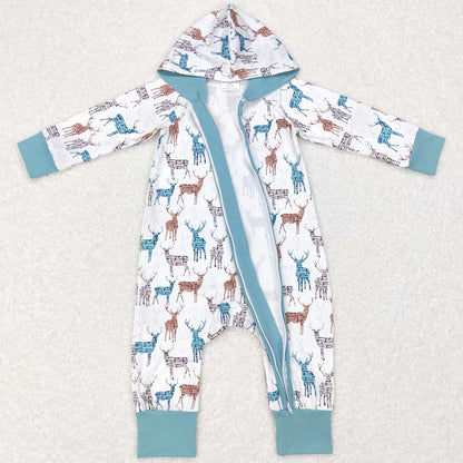 Cute Deer Print Boutique Infant Baby Rompers LR0776
