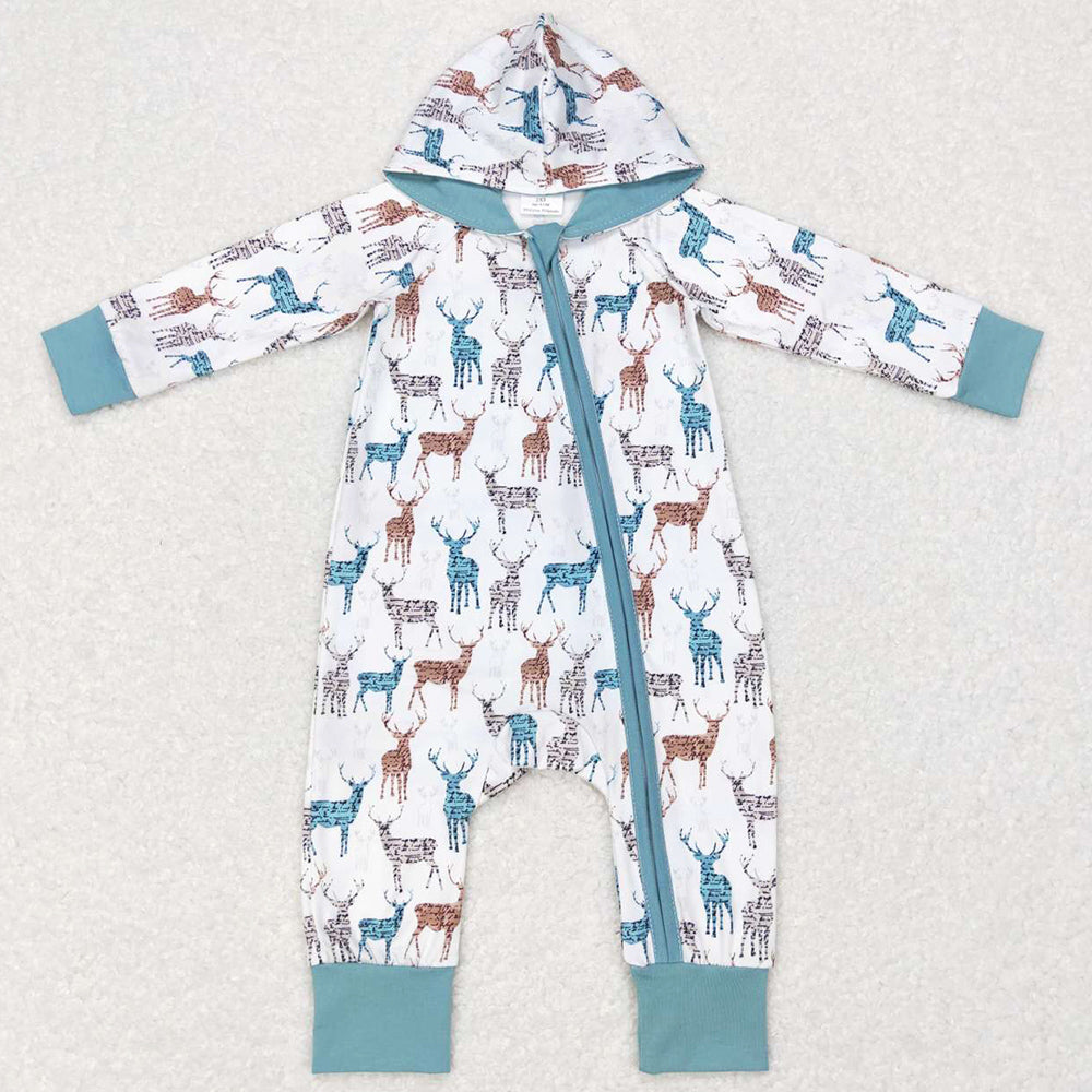 Cute Deer Print Boutique Infant Baby Rompers LR0776