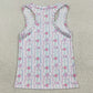 Baby Girls T-shirts Sleeveless Lavender Bows Flowers Stripe Yoga Shirts Tops GT1014 7.19