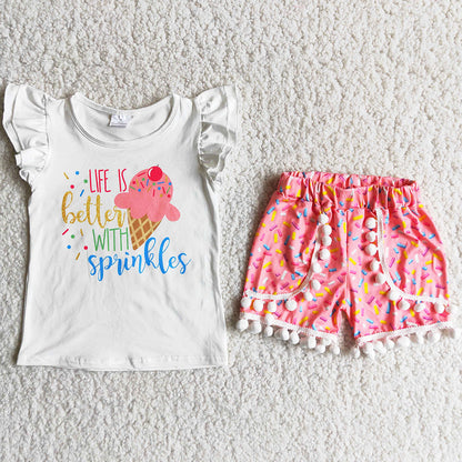 Fashion Baby Girls Clothes Boutique Kids Outfits Toddler Girl Clothing D13-20