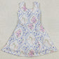 Baby Girls Dress Pink Flowers Bows Athletic Dresses GSD1864