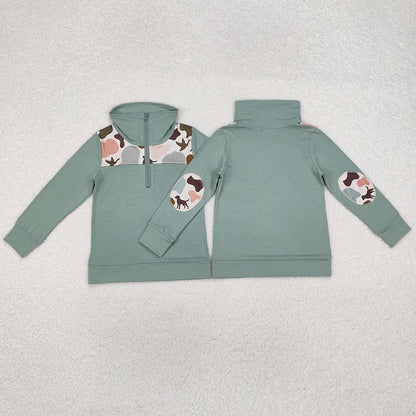 Baby Boys Clothes Tops Camo Dog Ducks Long Sleeve Zip Pullovers Tops BT0796