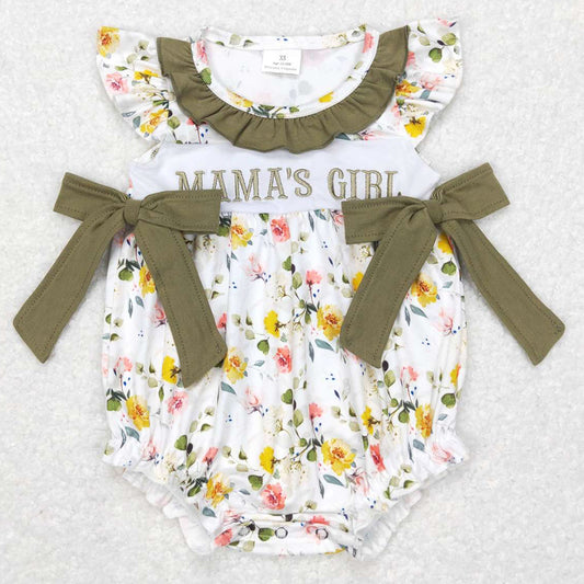 Baby Infant Mama's Girl Romper Floral Bows Rompers