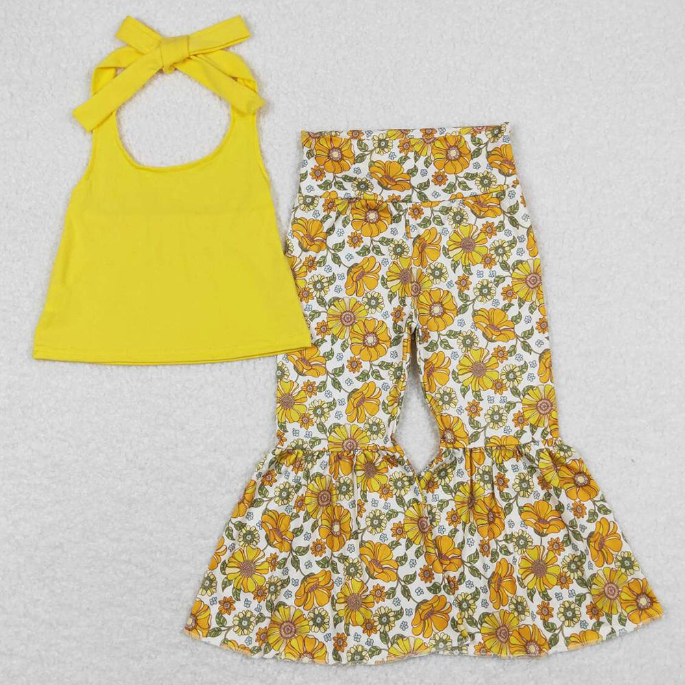 Boutique Baby Girls Clothes Flower Bell Bottom Outfits GSPO1430