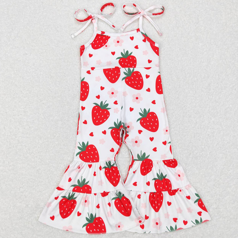 Baby Girls Jumpsuit Strawberry Hearts Flowers Jumpsuits