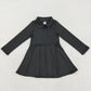 Baby Girls Yoga Dress Black Long Sleeves Zipper Knee Length Dresses GLD1150 7.18