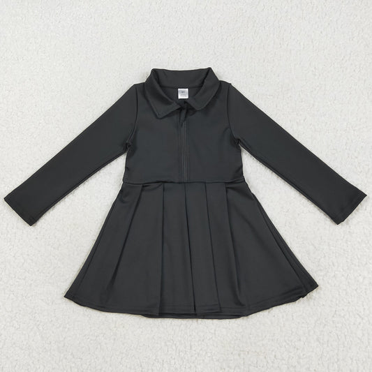 Baby Girls Yoga Dress Black Long Sleeves Zipper Knee Length Dresses GLD1150 7.18