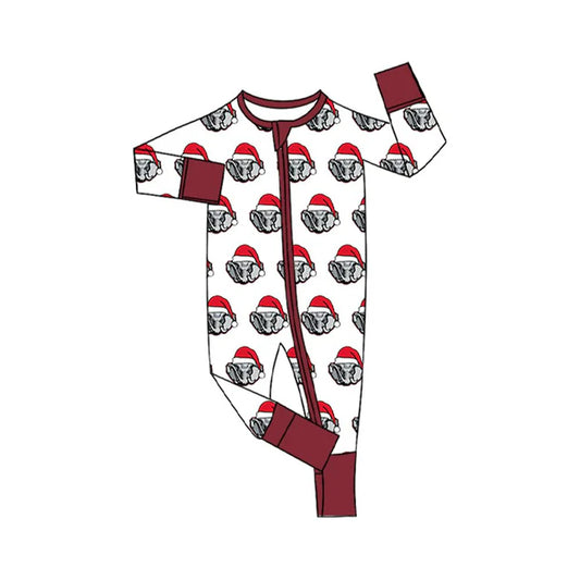 Preorder(moq 5)Baby Infant Alabama Team Christmas Zipper Footie Rompers 8.12