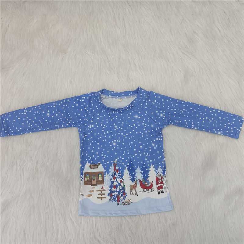 Cute Christmas Kids Boys T-shirt Long Sleeve Tops 6 A1-16