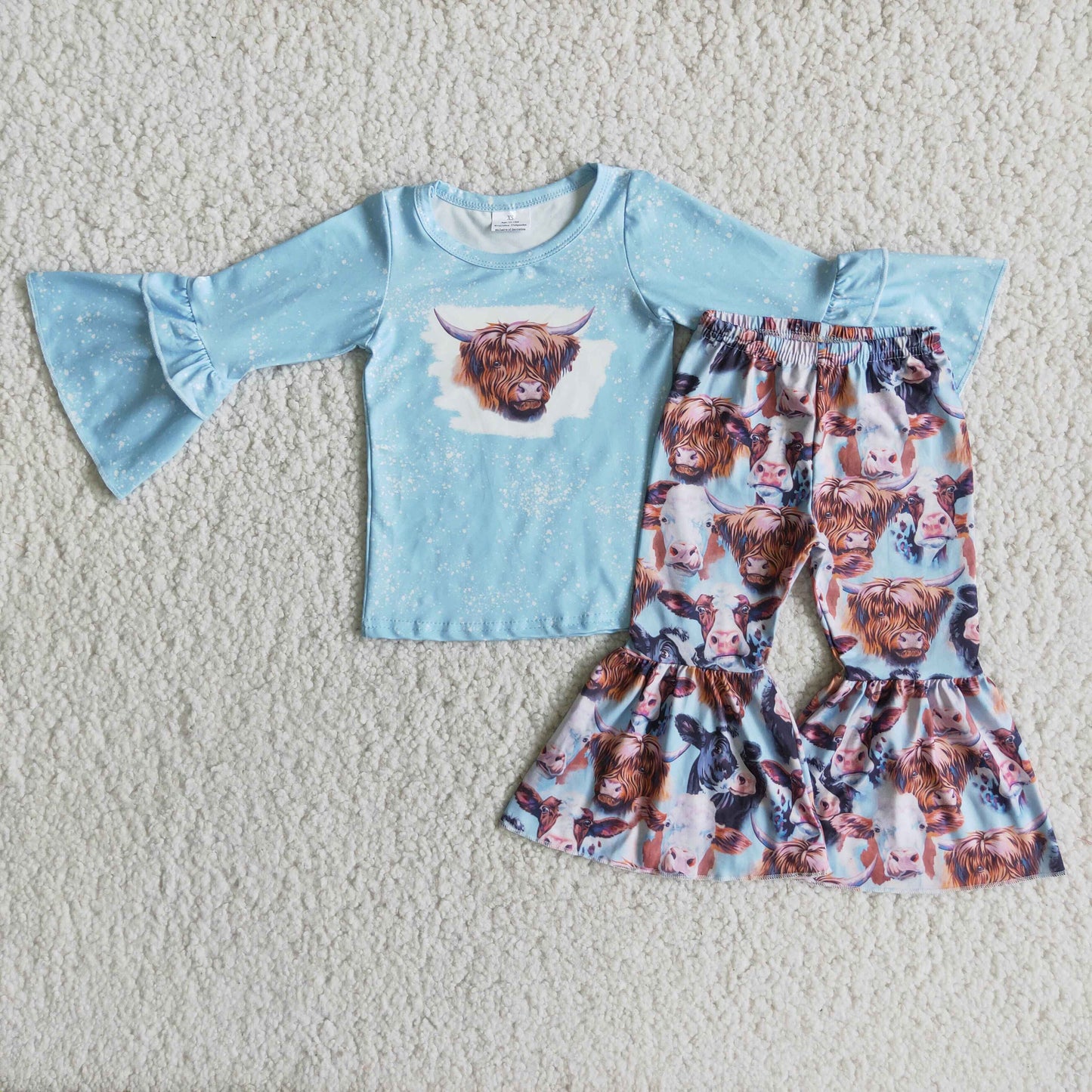 Cow Print Fashion Girls Clothing Sets 6 A13-13