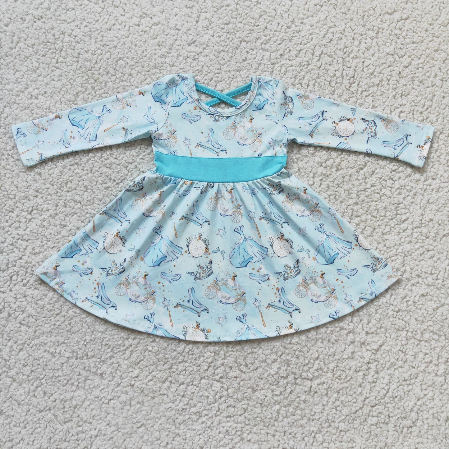 Fashion Kids Girls Dress Long Sleeve Twirl Dresses 6 A13-3