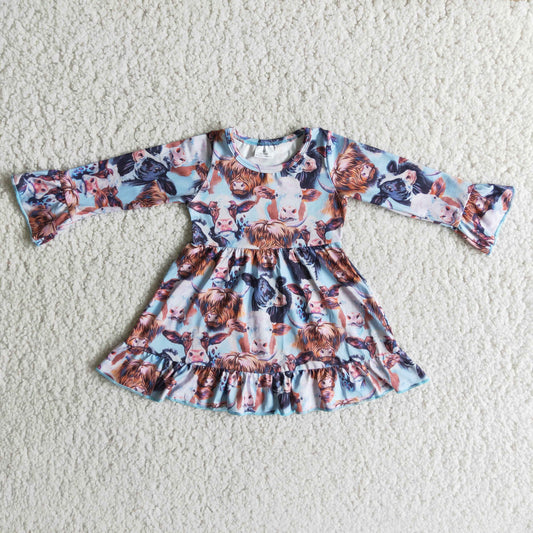 Cow Print Fashion Baby Girls Dress 6 A14-14