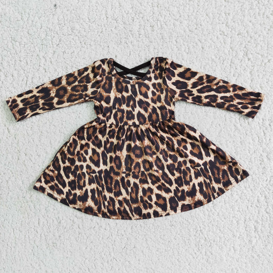 Leopard Baby Girls Dress Long Sleeve Dresses 6 A15-30