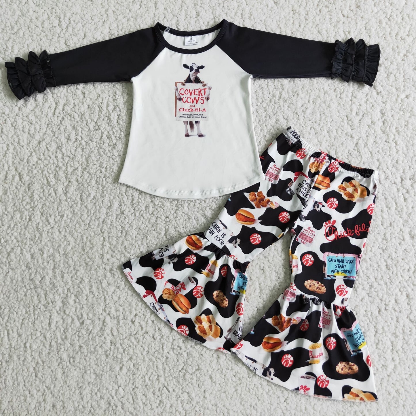 Fashion Baby Girls Clothes Bell Pants Sets 6 A17-27