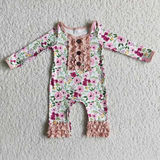 Flower Print Infant Baby Rompers 6 A22-3
