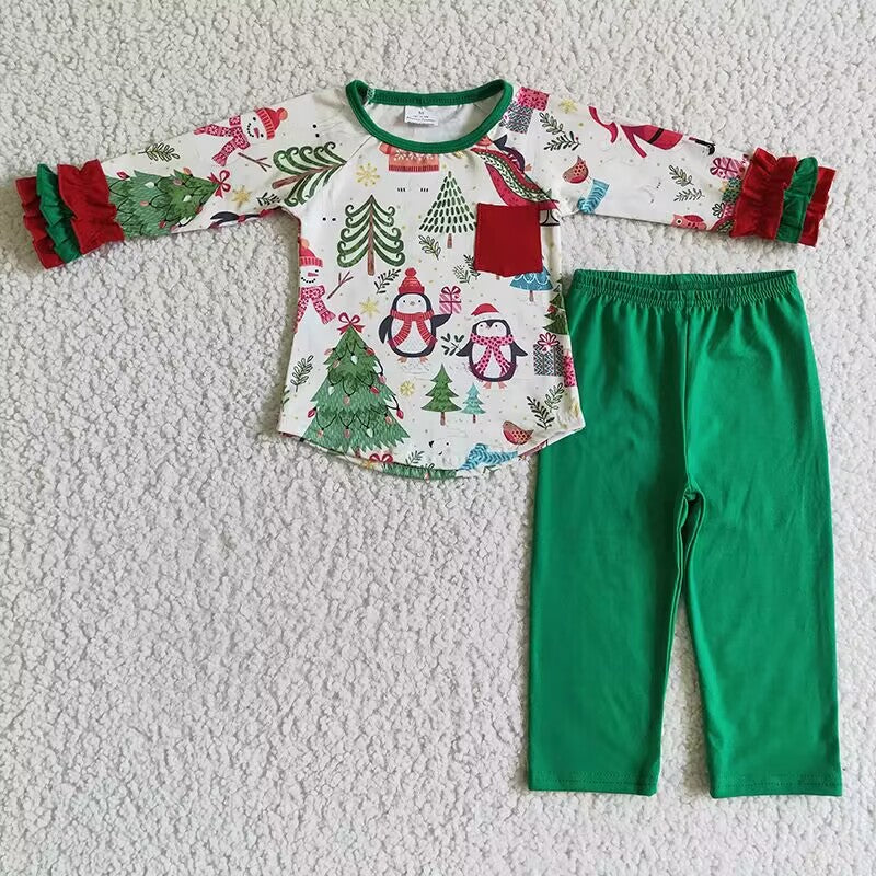 Boutique Girls Clothing Christmas Sets GLP0179