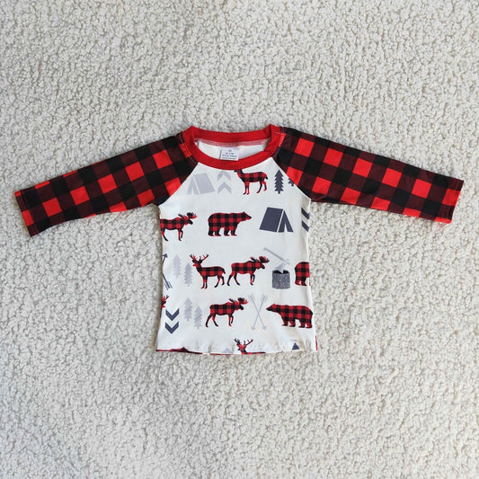 Christmas Kids Boys T-shirt Long Sleeve Tops 6 A33-1