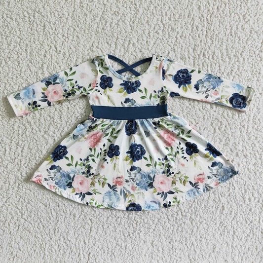 Flower Print Boutique Girls Dresses 6 A8-5