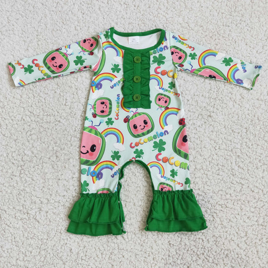 St. Patrick's Day Baby Girls Rompers 6 A9-4