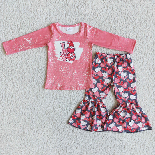 Love Boutique Baby Girls Clothes Valentine's Day Girls Bell Bottoms Set 6 B10-2 12.10