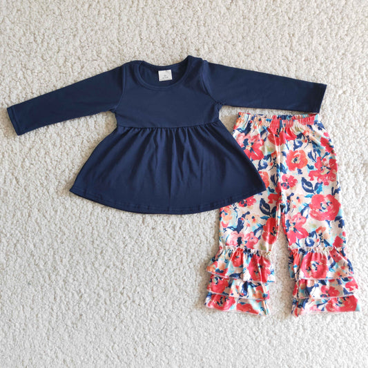 Flower Print Baby Girls Clothes Sets 6 B2-5