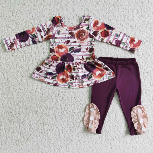 Flower Print Boutique Girls Clothing Outfits 6 B6-3