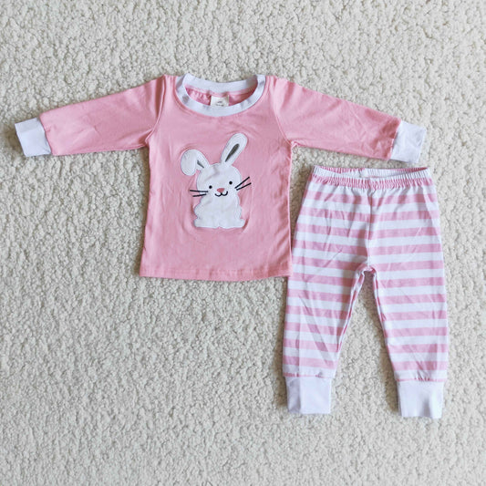 Easter Baby Girls Pajamas Rabbit Embroidery Sleepwear Sets 6 B8-25