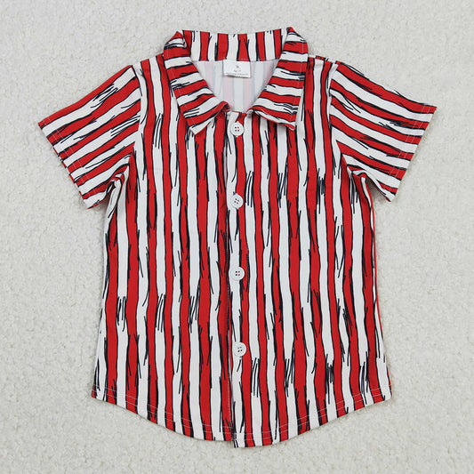 Baby Boys T-shirts Red Stripe Dr Reading Button Shirts Top BT1462 12.2