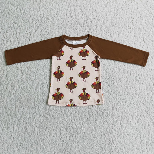 Thanksgiving Kids Boys T-shirt Long Sleeve Tops 6 C6-34