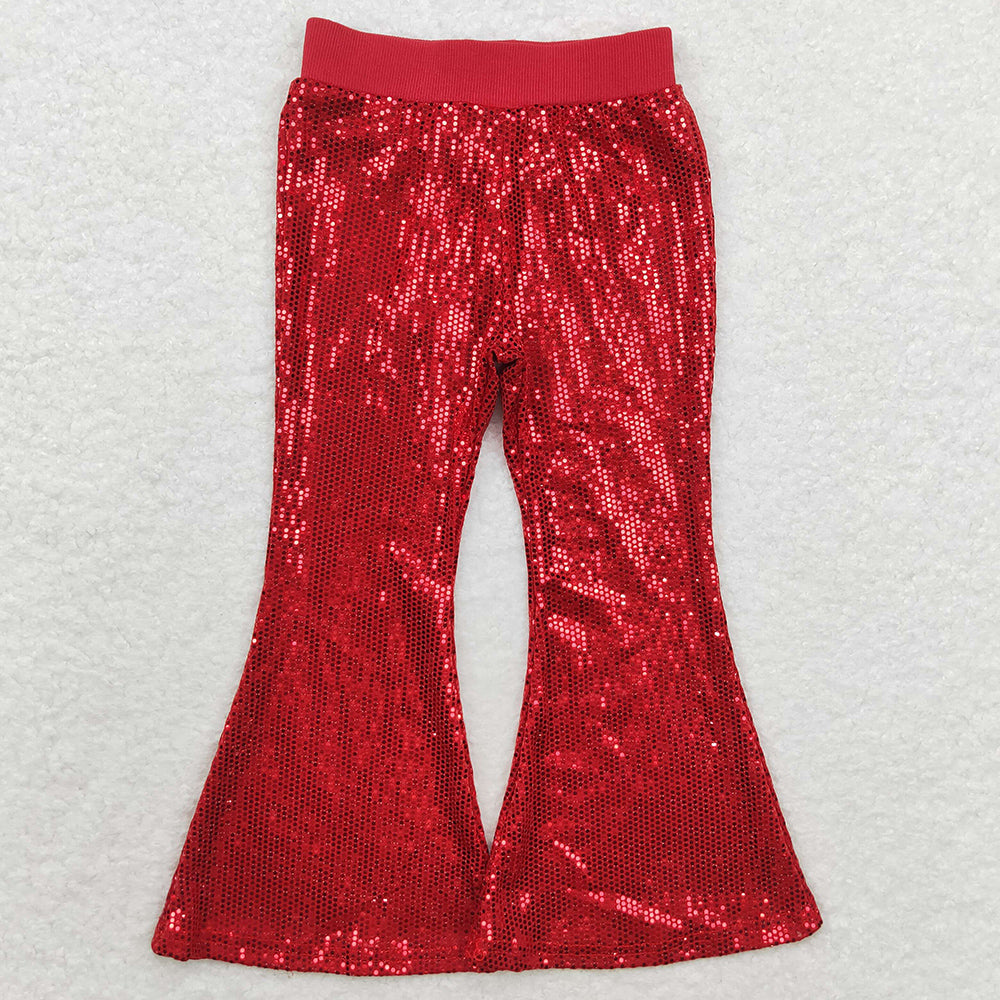 Baby Girls Pants Sequin Red Bell Bottom Pants P0497