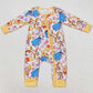 Baby Infant Girls Bamboo Rompers Cartoon Zip Rompers LR0971