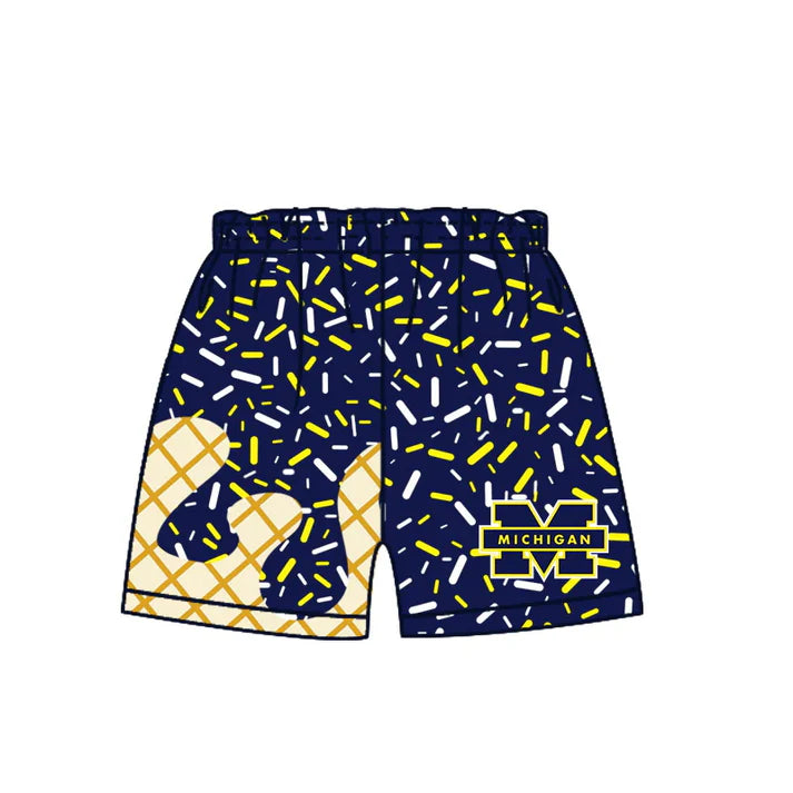 Preorder MOQ 5pcs M navy ice cream sprinkle boys team shorts 8.20