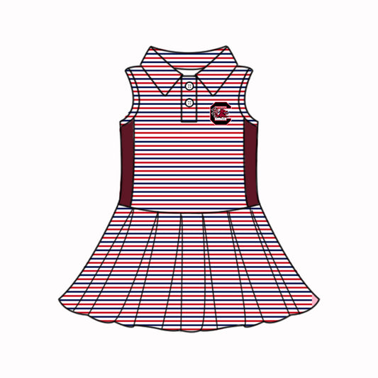 Preorder (moq 5)Baby Girls Dress Red Sleeveless Knee Length Dresses 5.7
