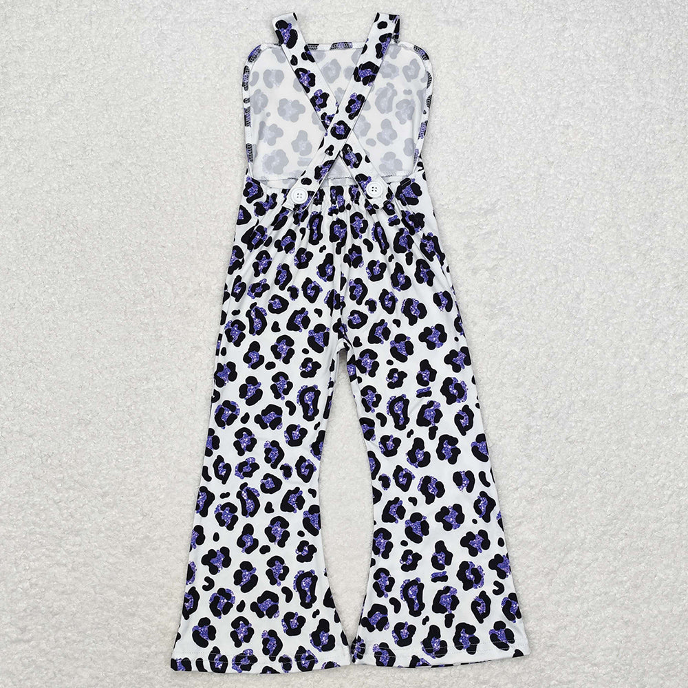 Baby Girls Jumpsuits Purple Leopard Straps Jumpsuits SR1932