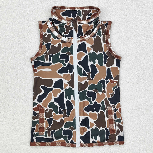 Baby Boys Clothes Tops Camo Hunting Zip Tops Vests BT0856