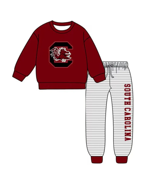 Preorder (moq 5)Baby Boys Red Bulls C Top Stripe Pants Team Clothes Sets 9.6