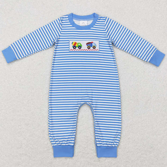 Baby Infant Rompers Kids Boys Construction Embroidery Long Sleeve Rompers LR0750