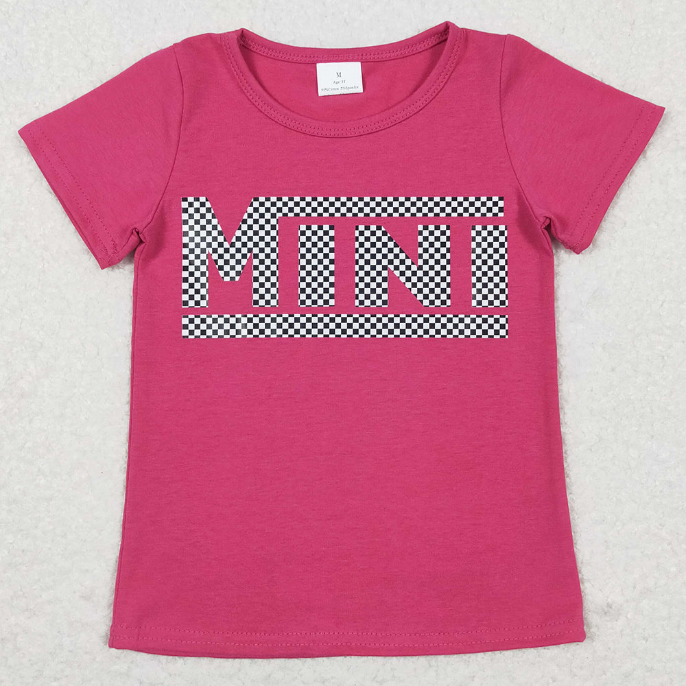 Baby Girls Clothes Pink Mini Short Sleeve Tee Shirts Tops GT0573