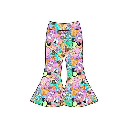 Preorder(moq 5) Baby Girls Cartoon Mouses Coffee Bell Bottom Pants Bottom 12.26