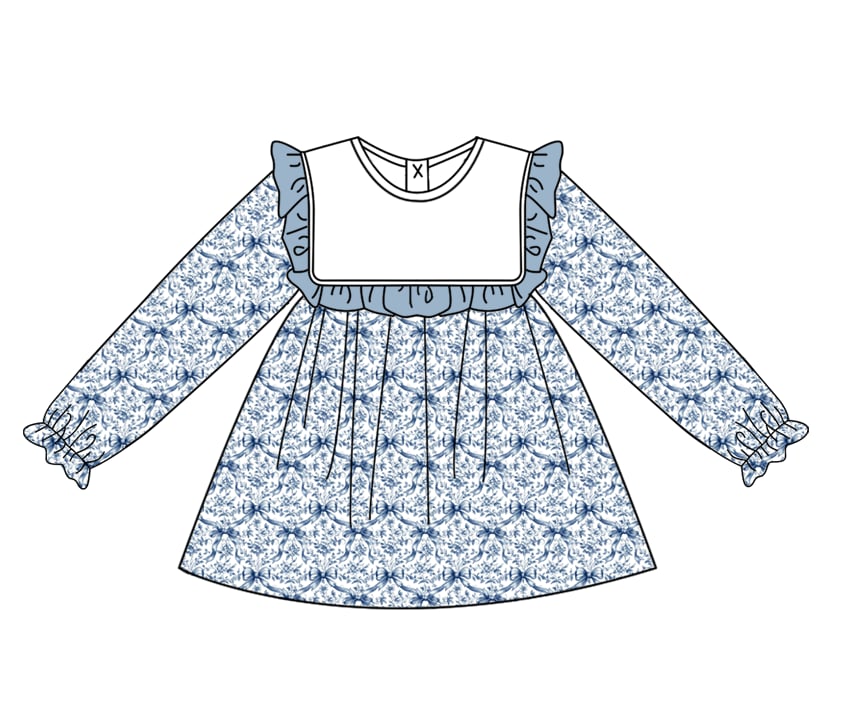 Preorder(moq 5) Baby Girls Dress Flowers Knee Length Dresses 8.16