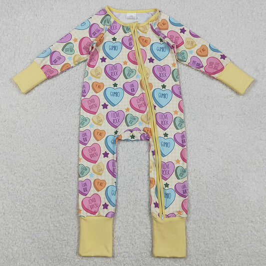 Baby Girls Rompers Colorful Hearts Stars Valentine Zip Rompers LR2778 11.6