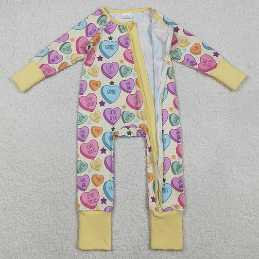 Baby Girls Rompers Colorful Hearts Stars Valentine Zip Rompers LR2778 11.6