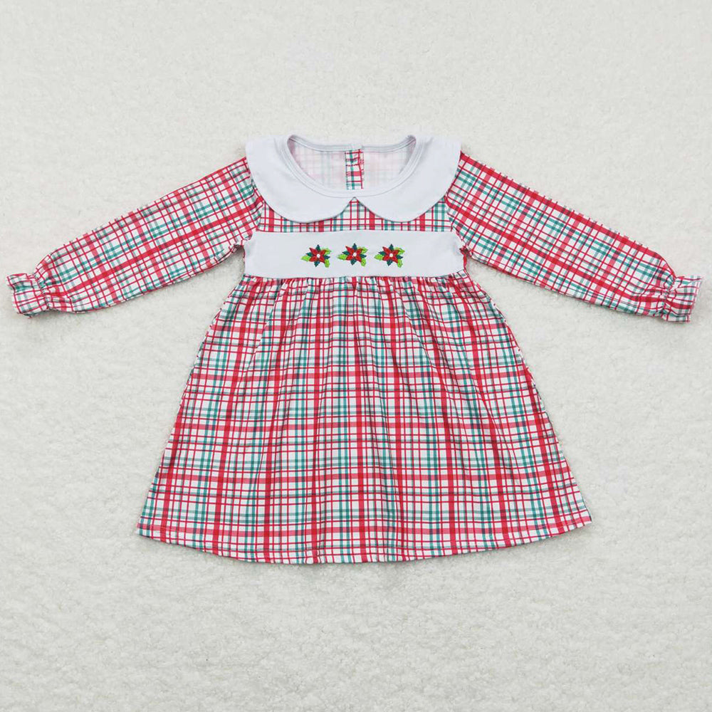 Boutique Baby Girls Dress Christmas Smock Long Sleeve Dresses GLD0470