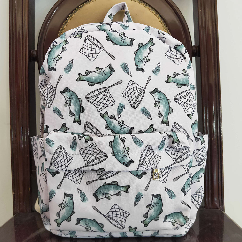 Boutique Kids Backpacks Fishing Print Cute Bags BA0123